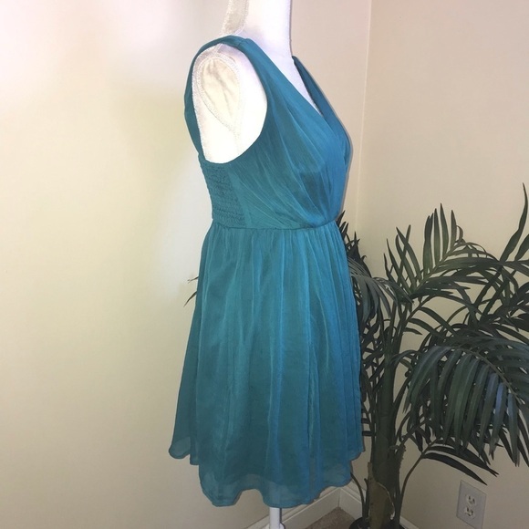 Love Fire Chiffon Teal Sleeveless Women’s Dress S Blue - Picture 8 of 8